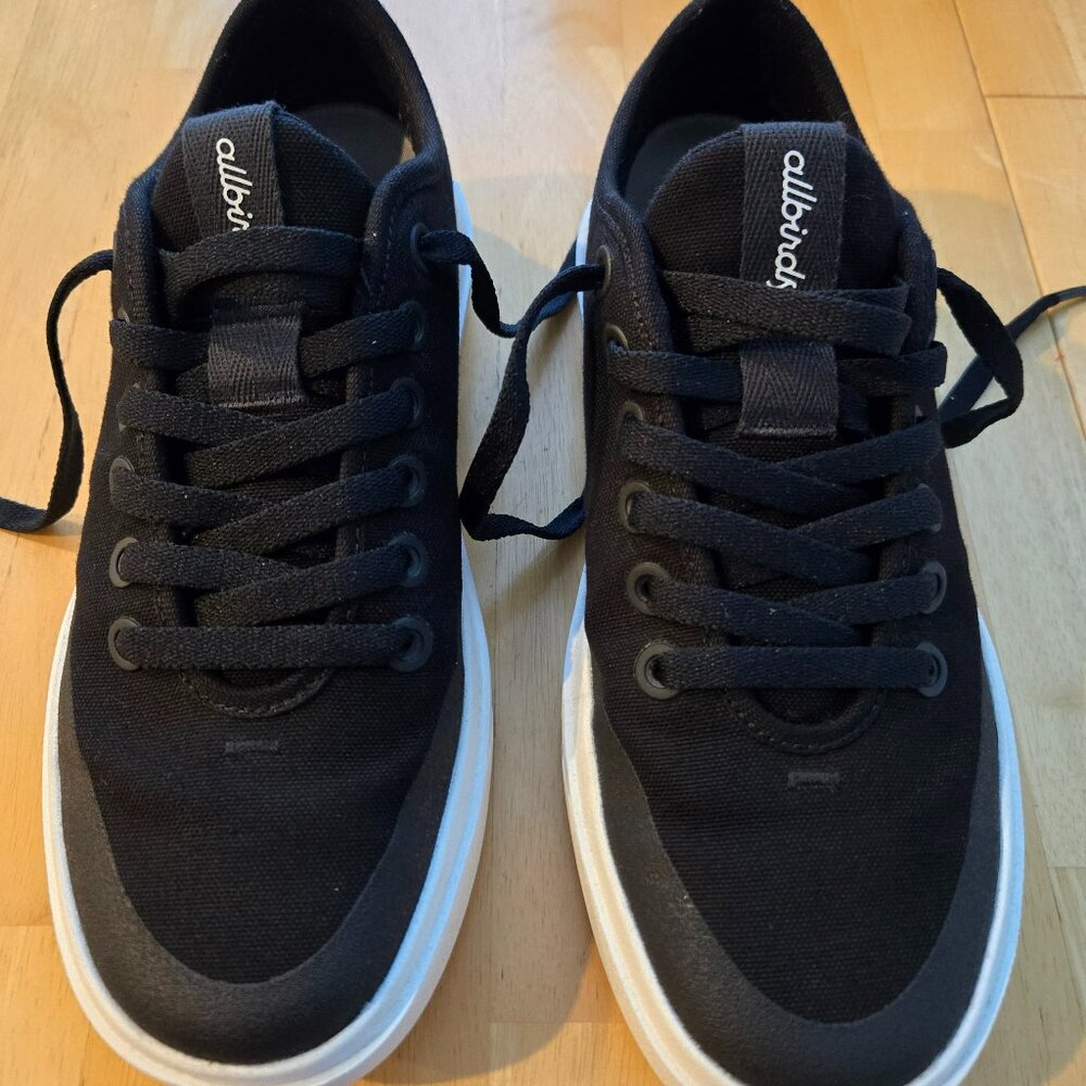 Used Allbird Women's Canvas Pipers - Natural Black (Blizzard Sole) 8.5